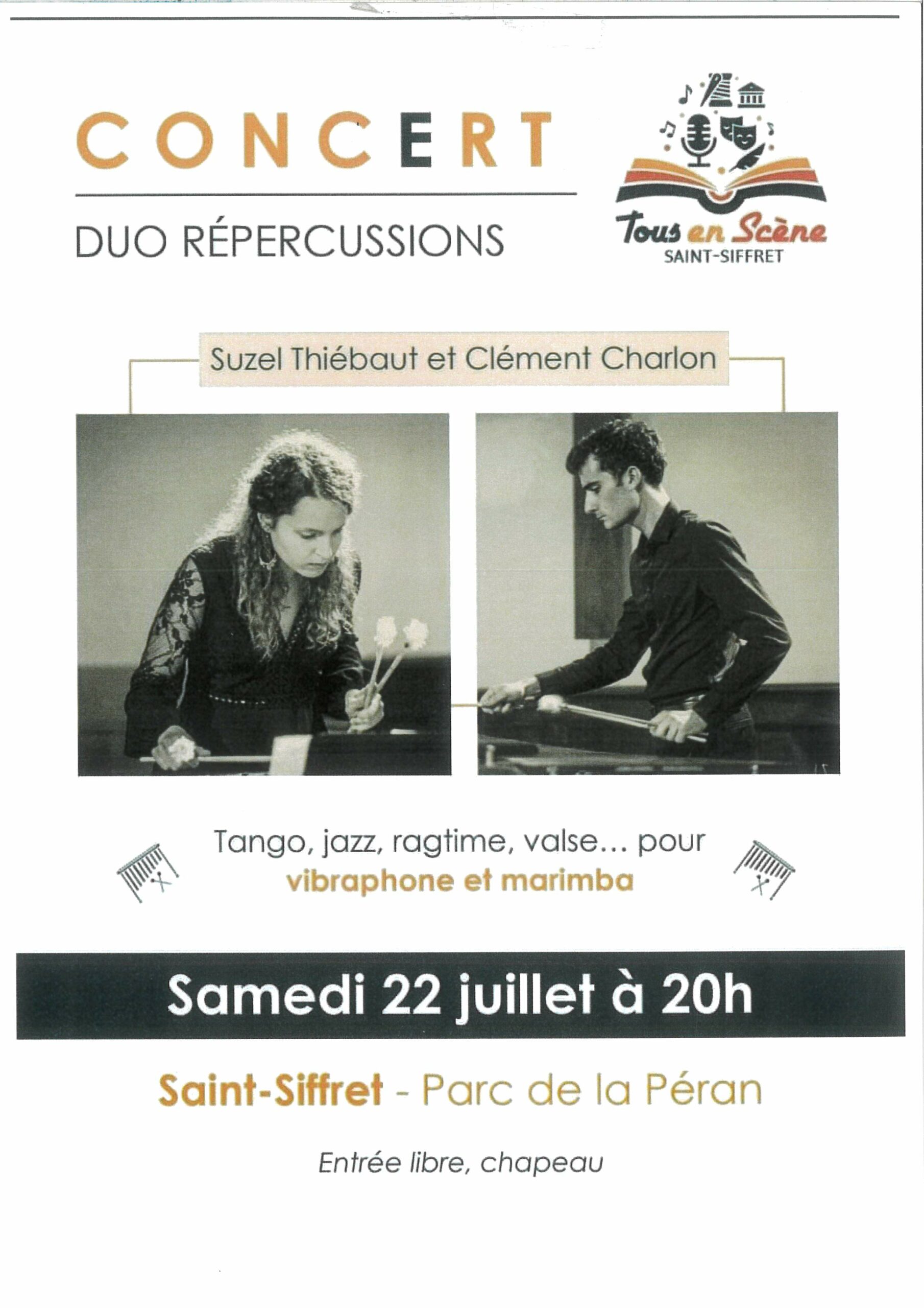 Affiche concert DUO REPERCUSSIONS