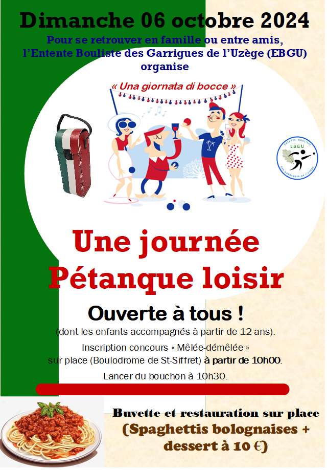 Affiche Journée Pétanque loisir du 06 octobre 2024